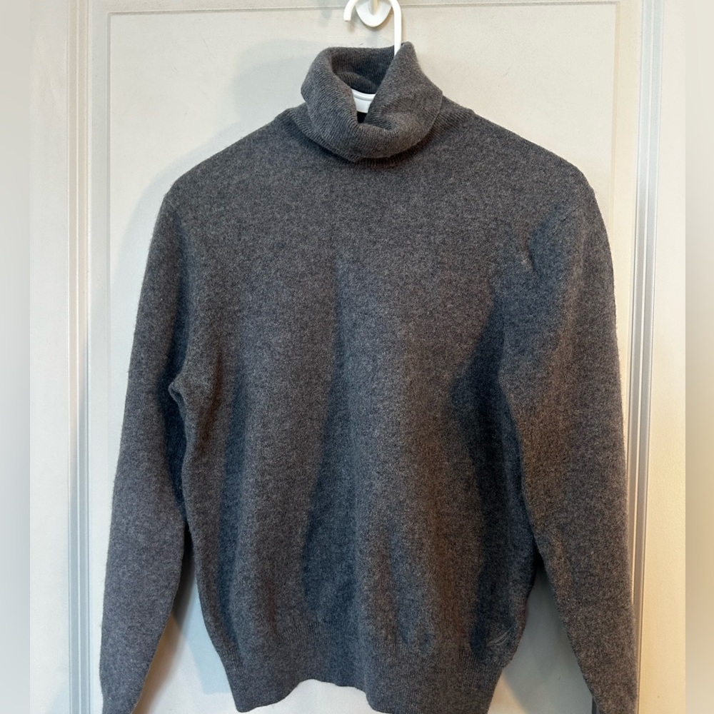 Nautica Grey Wool & Cashmere Turtleneck Super Soft Sweater, Small